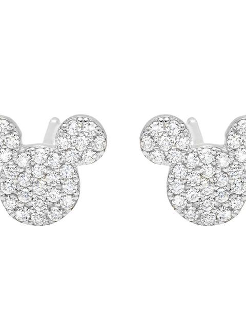 Mickey Mouse Icon Stud Earrings by CRISLU – Platinum