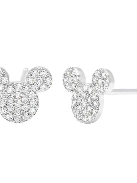 Mickey Mouse Icon Stud Earrings by CRISLU – Platinum