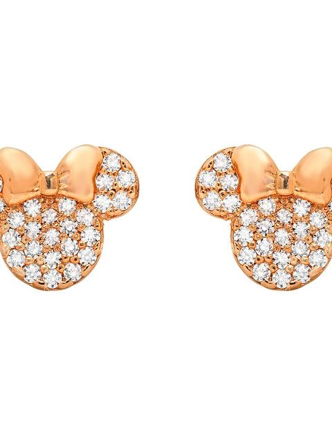 Minnie Mouse Icon Stud Earrings by CRISLU – Rose Gold