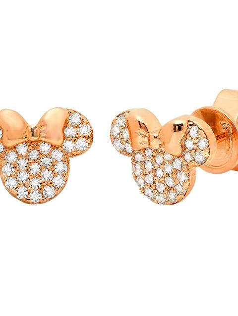 Minnie Mouse Icon Stud Earrings by CRISLU – Rose Gold