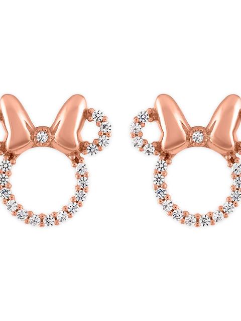 Minnie Mouse Rose Gold Icon Earrings by Rebecca Hook