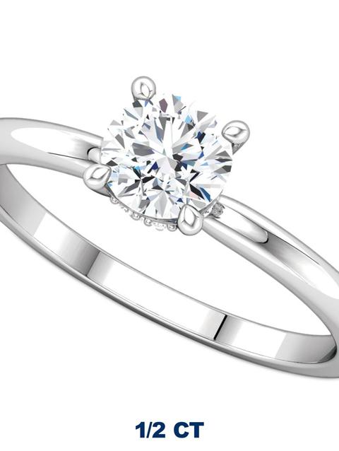 Mickey Mouse Fairy Tale Solitaire Diamond Engagement Ring