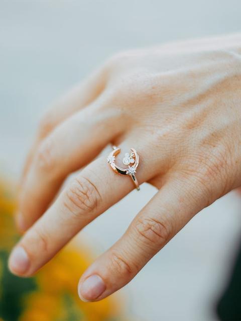 Mickey Mouse Crescent Moon Ring by Rebecca Hook