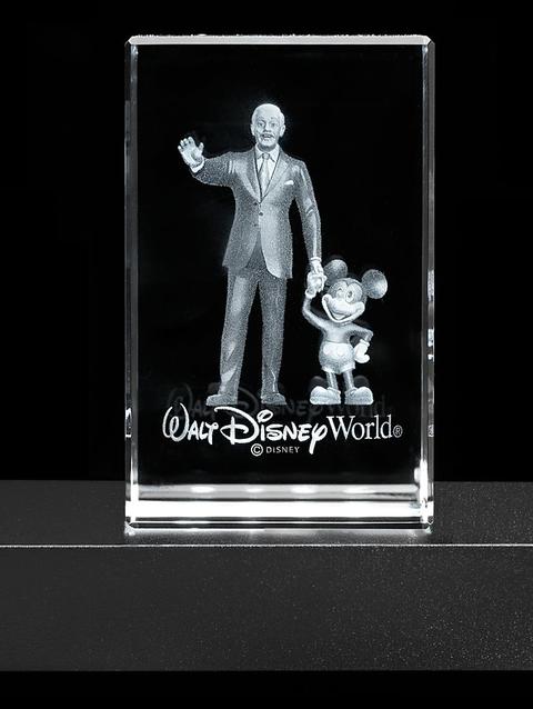 Mickey Mouse and Walt Disney Laser Cube by Arribas – Walt Disney World