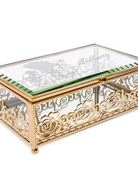 Beauty and the Beast Glass Jewelry Box by Arribas – Personalized