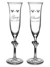 Mickey and Minnie Mouse Glass Flutes by Arribas – Personalized