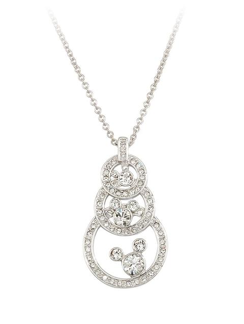 Mickey Mouse Three Circle high quality crystal stones Necklace by Arribas