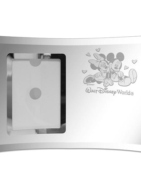 Mickey and Minnie Mouse with Hearts Walt Disney World Glass Frame by Arribas – 4'' x 6'' – Personalized