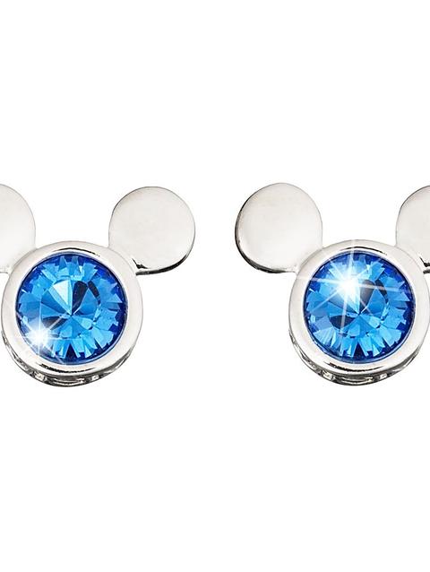 Mickey Mouse Icon Crystal Earrings by Arribas – Blue