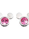 Mickey Mouse Icon Crystal Earrings by Arribas – Pink