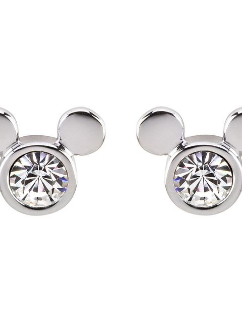 Mickey Mouse Icon Crystal Earrings by Arribas – Clear