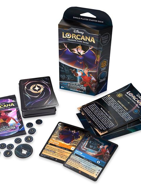 Disney Lorcana Trading Card Game by Ravensburger – Rise of the Floodborn – Starter Deck – Evil Queen and Gaston