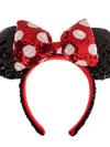 Minnie Mouse Sequin Ear Headband with Sequin Polka Dot Bow for Adults