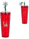 Disneyland Holiday Starbucks Bling Tumbler – Red