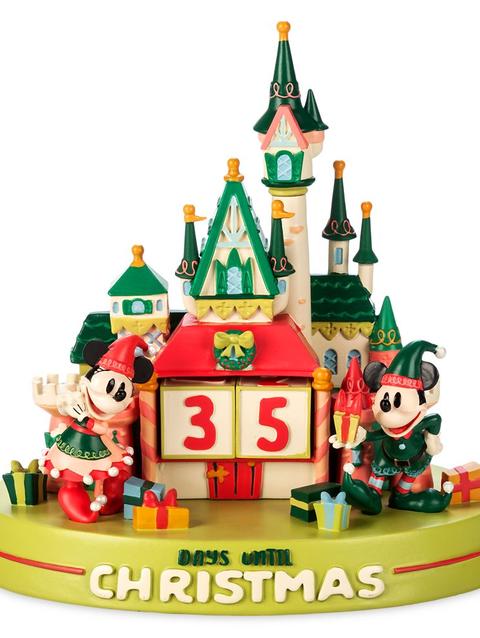 Mickey Mouse and Minnie Mouse Holiday Fantasyland Castle Countdown Calendar Figure