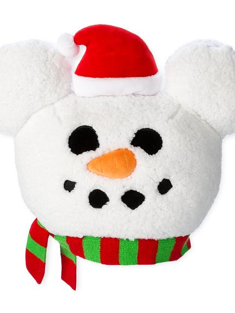 Mickey Mouse Snowman Plush Holiday Throw Pillow