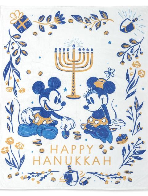 Mickey and Minnie Mouse Hanukkah Throw Blanket