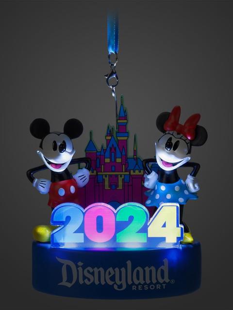 Mickey Mouse and Minnie Mouse Light-Up Figural Ornament – Disneyland 2024