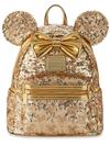 Minnie Mouse Gold Sequin Loungefly Mini Backpack