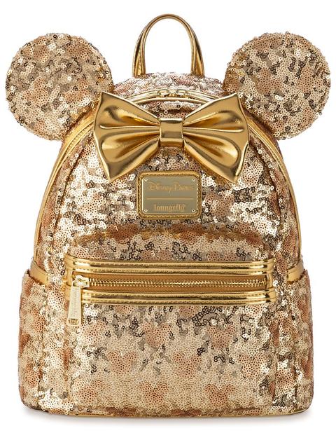 Minnie Mouse Gold Sequin Loungefly Mini Backpack