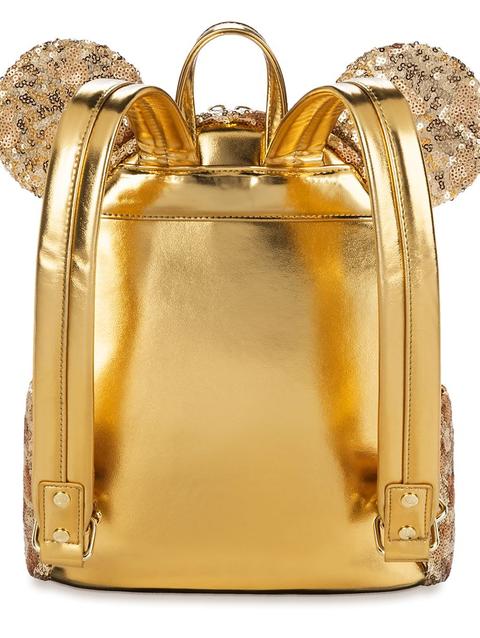 Minnie Mouse Gold Sequin Loungefly Mini Backpack