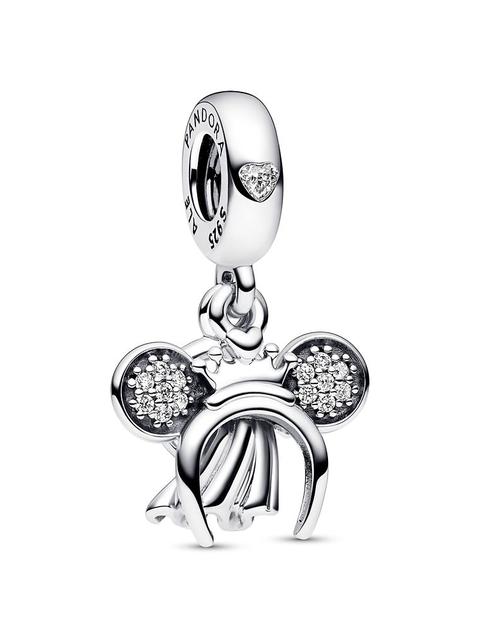 Minnie Mouse Bridal Ear Headband and Ring Double Dangle Charm by Pandora – Disney Parks