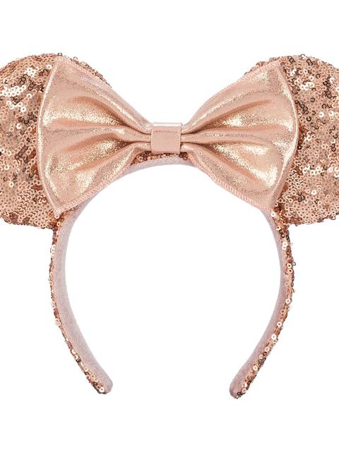 Minnie Mouse Sequined Ear Headband for Adults – Rose Gold