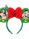 Mickey and Minnie Mouse Loungefly Glow-in-the-Dark Holiday Ear Headband for Adults