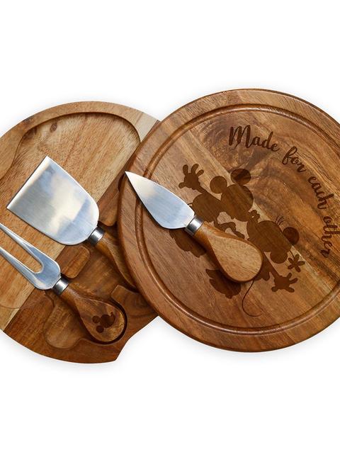 Mickey and Minnie Mouse Cheese Board and Tools Set