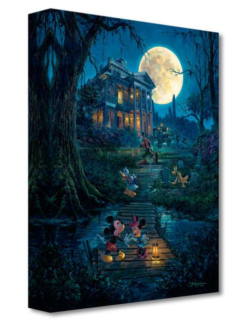 Mickey Mouse at The Haunted Mansion ''A Haunting Moon Rises'' by Rodel Gonzalez Canvas Artwork – Limited Edition