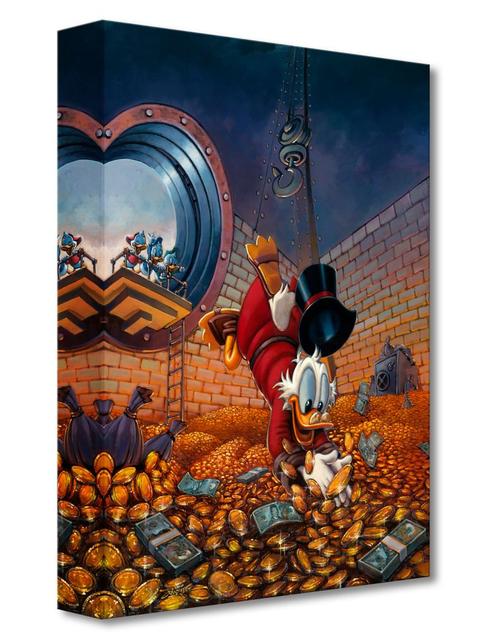 Scrooge McDuck ''Diving in Gold'' by Rodel Gonzalez Canvas Artwork – Limited Edition