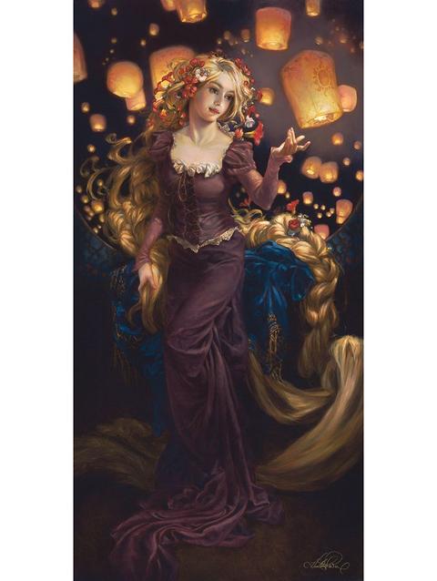 Rapunzel ''I See the Light'' by Heather Edwards Hand-Signed & Numbered Canvas Artwork – Limited Edition