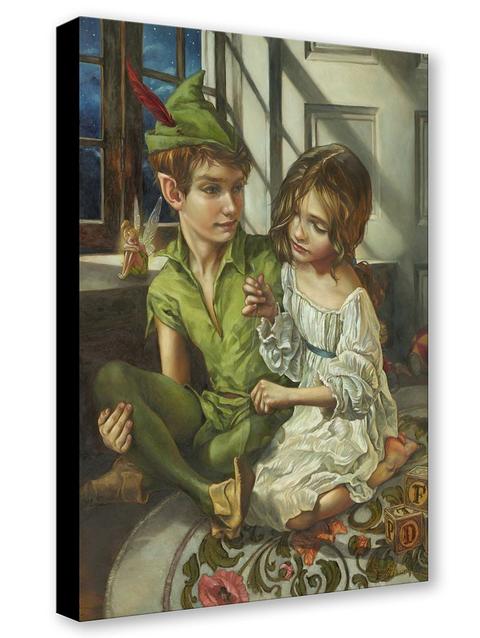 Peter Pan ''Sewn to His Shadow'' by Heather Edwards Hand-Signed & Numbered Canvas Artwork – Limited Edition