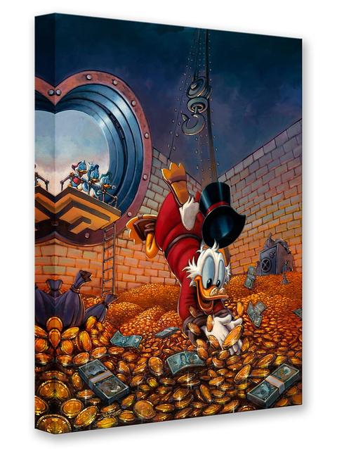 Scrooge McDuck ''Diving in Gold'' Signed Giclée by Rodel Gonzalez – Limited Edition