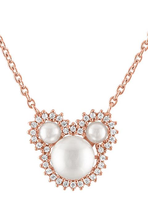 Mickey Mouse Icon Pearl Necklace by Rebecca Hook – Rose Gold