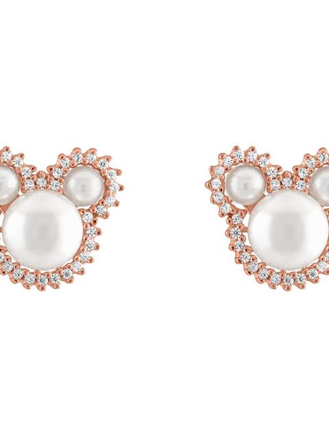 Mickey Mouse Icon Pearl Earrings by Rebecca Hook – Rose Gold