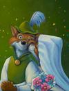 Robin Hood ''Oo-De-Lally Kiss'' Canvas Artwork by Denyse Klette – 24'' x 24'' – Limited Edition