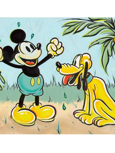 Mickey Mouse and Pluto ''Pals in Paradise'' Canvas Artwork by Dom Corona  – 24'' x 32'' – Limited Edition