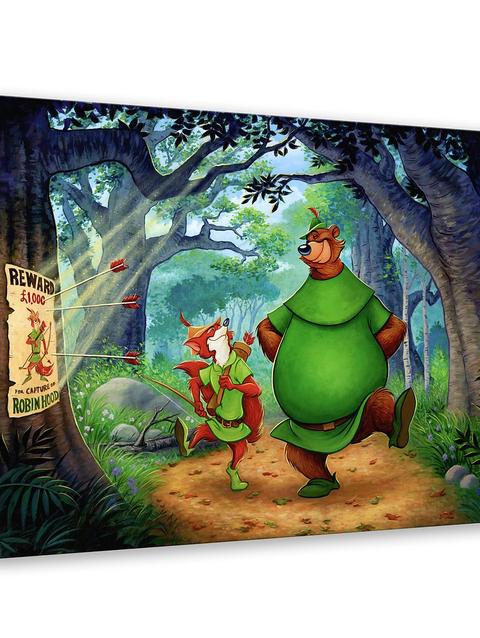 Robin Hood and Little John ''Stroll Through Sherwood Forest'' Canvas Artwork by Tim Rogerson – Limited Edition