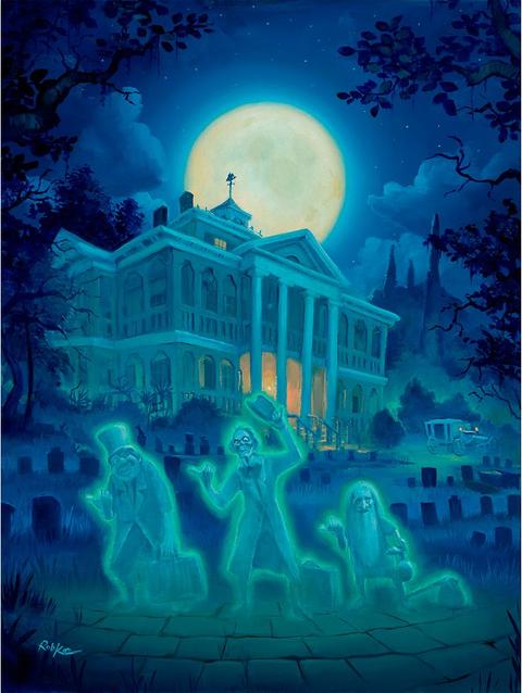 The Haunted Mansion ''Beware of Hitchhiking Ghosts'' Canvas Artwork by Rob Kaz – Limited Edition