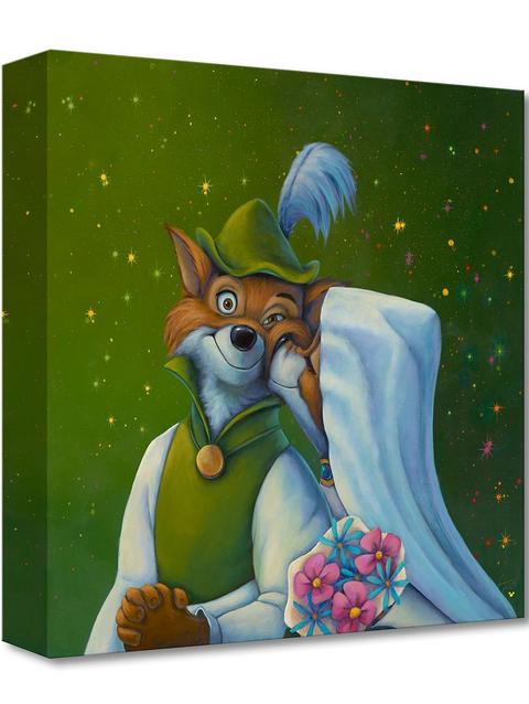 Robin Hood ''Oo-De-Lally Kiss'' Canvas Artwork by Denyse Klette – 14'' x 14'' – Limited Edition