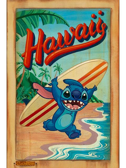 Stitch ''Surf's Up'' Canvas Artwork by Trevor Carlton – Limited Edition