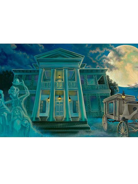 The Hitchhiking Ghosts ''The Moon Climbs High'' Canvas Artwork by Jared Franco – The Haunted Mansion – Limited Edition