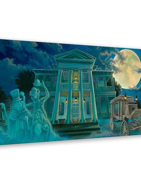 The Hitchhiking Ghosts ''The Moon Climbs High'' Canvas Artwork by Jared Franco – The Haunted Mansion – Limited Edition