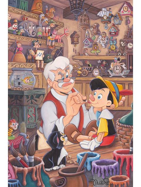 Pinocchio ''Geppetto’s Workshop'' Gallery Wrapped Canvas by Michelle St.Laurent – Signed Limited Edition