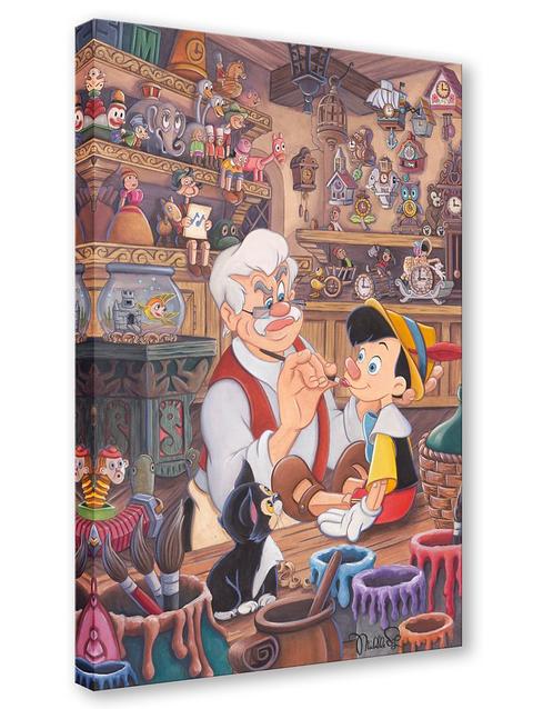 Pinocchio ''Geppetto’s Workshop'' Gallery Wrapped Canvas by Michelle St.Laurent – Signed Limited Edition