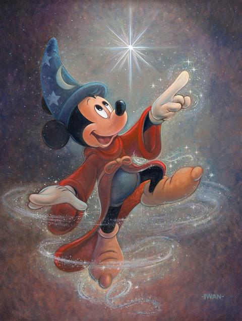 Sorcerer Mickey Mouse ''Swept Up in the Magic'' Gallery Wrapped Canvas by Bret Iwan – Fantasia – Limited Edition