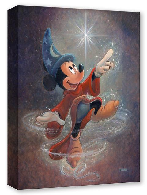 Sorcerer Mickey Mouse ''Swept Up in the Magic'' Gallery Wrapped Canvas by Bret Iwan – Fantasia – Limited Edition