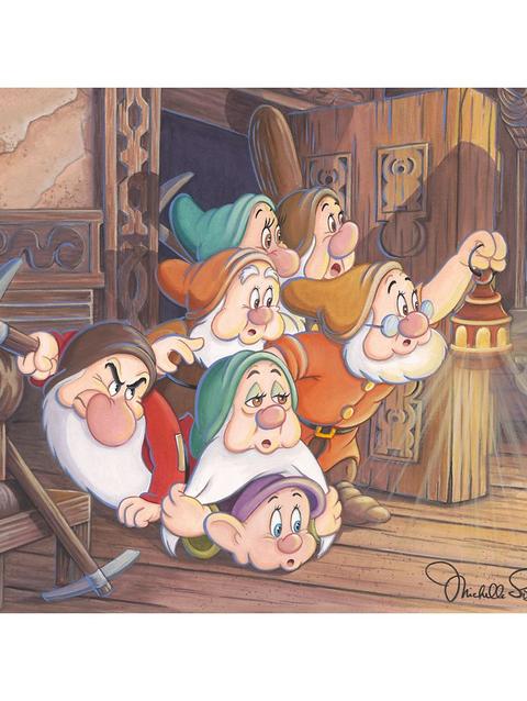 Snow White and the Seven Dwarfs ''Intruder in the Cottage'' Gallery Wrapped Canvas by Michelle St.Laurent – Limited Edition