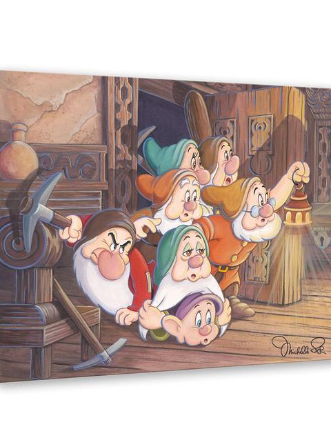 Snow White and the Seven Dwarfs ''Intruder in the Cottage'' Gallery Wrapped Canvas by Michelle St.Laurent – Limited Edition